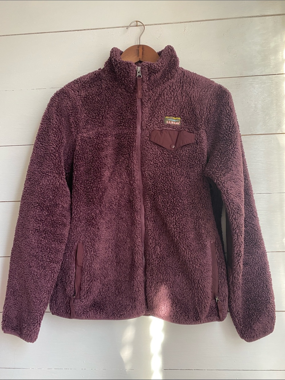 L.L. Bean Plush Sherpa Zip Jacket - Plum